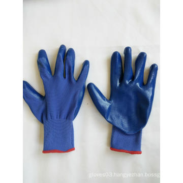 13G Polyester Shell Nitrile Coated Safety Work Gloves (N6019)